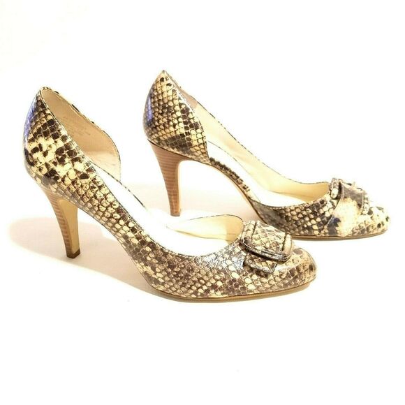 ANNE KLEIN BRIDGET SNAKESKIN High Heel Shoes Size MISMATCH 7.5 Left 7 Right - Picture 1 of 10